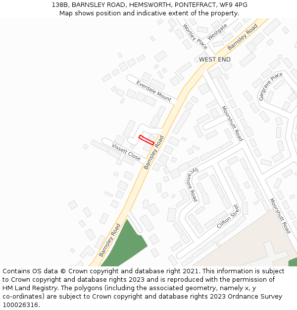 138B, BARNSLEY ROAD, HEMSWORTH, PONTEFRACT, WF9 4PG: Location map and indicative extent of plot