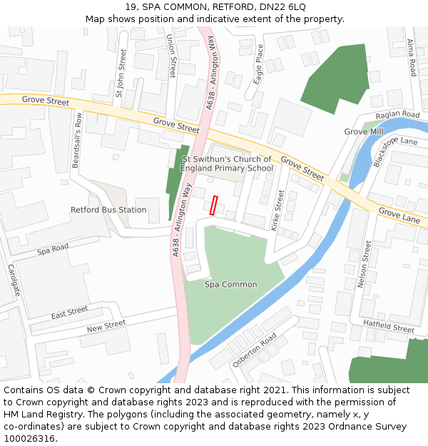 19, SPA COMMON, RETFORD, DN22 6LQ: Location map and indicative extent of plot