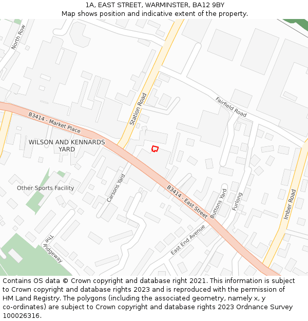 1A, EAST STREET, WARMINSTER, BA12 9BY: Location map and indicative extent of plot