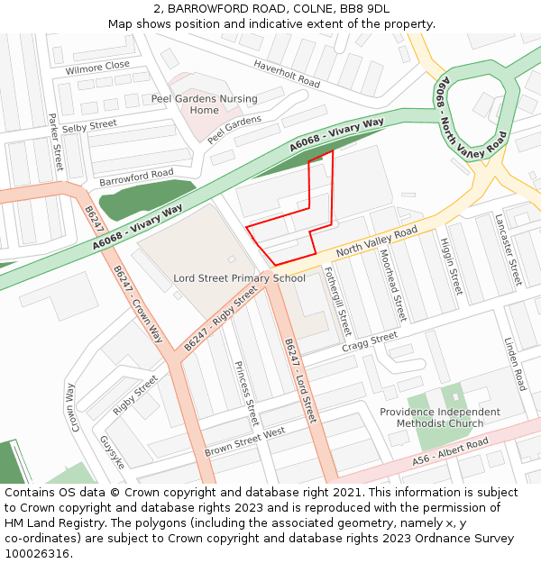 2, BARROWFORD ROAD, COLNE, BB8 9DL: Location map and indicative extent of plot