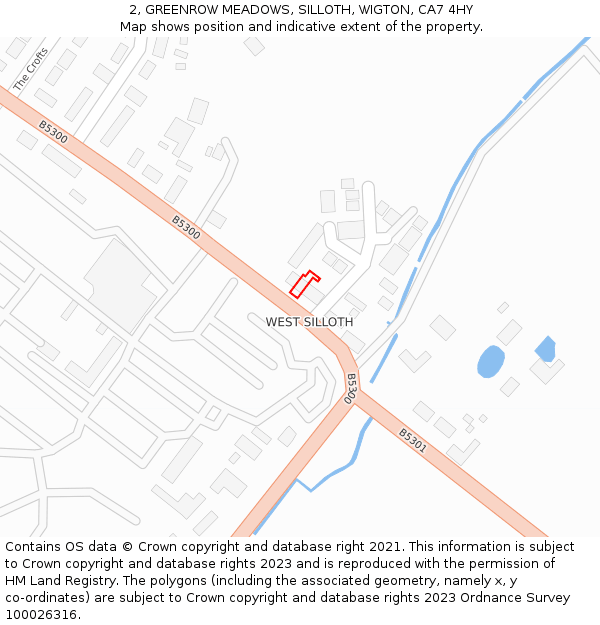 2, GREENROW MEADOWS, SILLOTH, WIGTON, CA7 4HY: Location map and indicative extent of plot