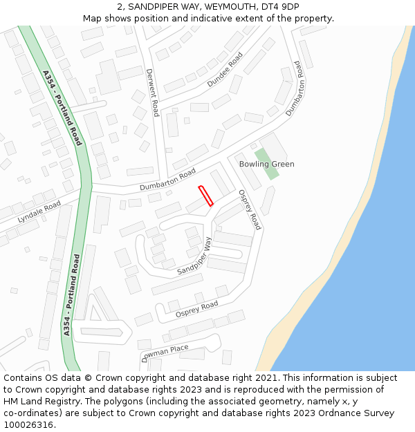 2, SANDPIPER WAY, WEYMOUTH, DT4 9DP: Location map and indicative extent of plot