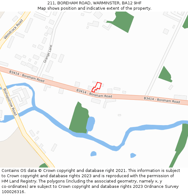 211, BOREHAM ROAD, WARMINSTER, BA12 9HF: Location map and indicative extent of plot
