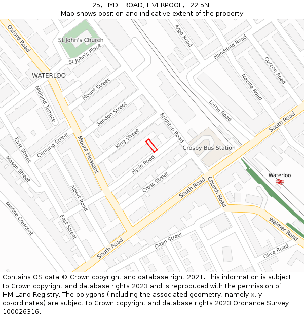 25, HYDE ROAD, LIVERPOOL, L22 5NT: Location map and indicative extent of plot