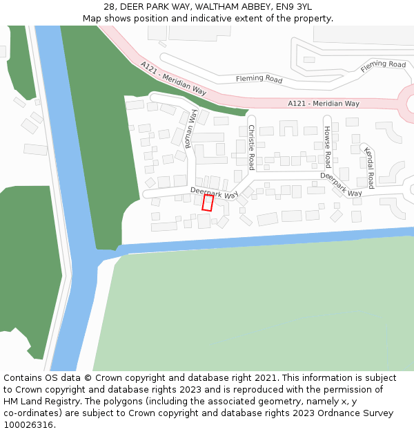 28, DEER PARK WAY, WALTHAM ABBEY, EN9 3YL: Location map and indicative extent of plot