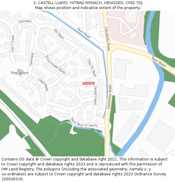 3, CASTELL LLWYD, YSTRAD MYNACH, HENGOED, CF82 7DJ: Location map and indicative extent of plot