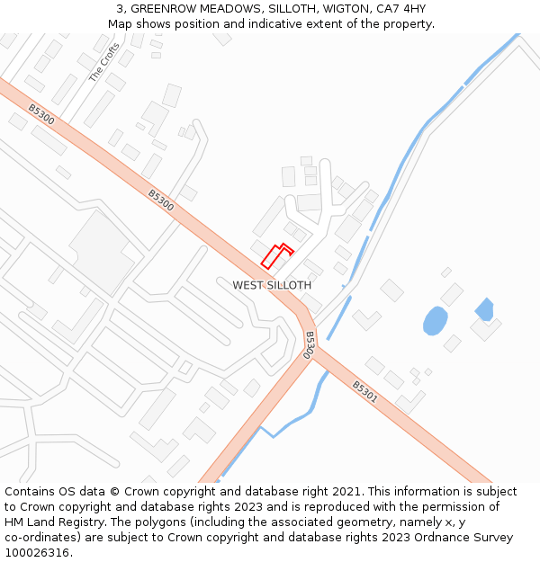 3, GREENROW MEADOWS, SILLOTH, WIGTON, CA7 4HY: Location map and indicative extent of plot