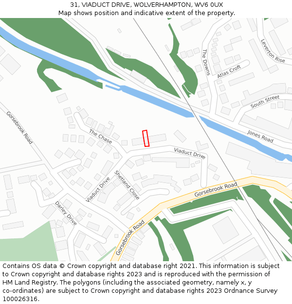 31, VIADUCT DRIVE, WOLVERHAMPTON, WV6 0UX: Location map and indicative extent of plot