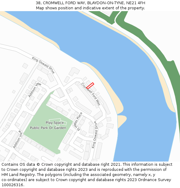 38, CROMWELL FORD WAY, BLAYDON-ON-TYNE, NE21 4FH: Location map and indicative extent of plot