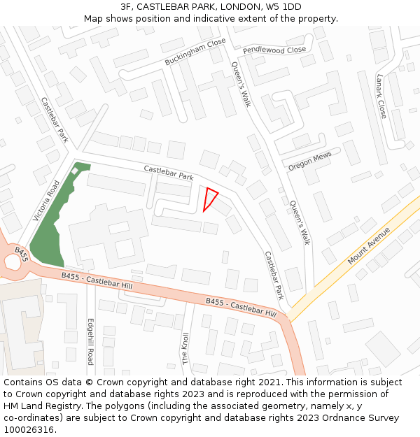3F, CASTLEBAR PARK, LONDON, W5 1DD: Location map and indicative extent of plot