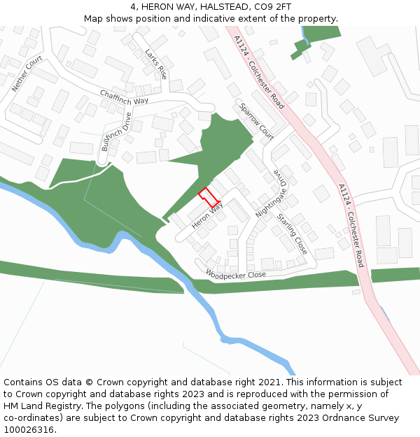 4, HERON WAY, HALSTEAD, CO9 2FT: Location map and indicative extent of plot