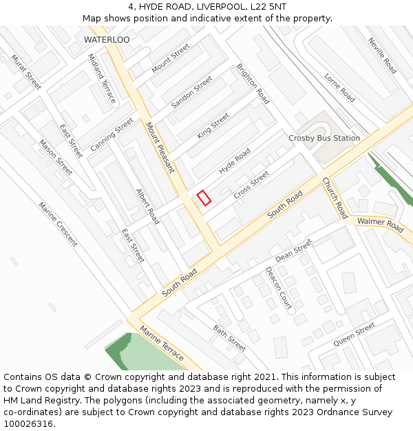 4, HYDE ROAD, LIVERPOOL, L22 5NT: Location map and indicative extent of plot