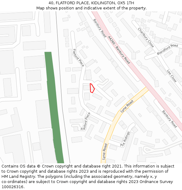 40, FLATFORD PLACE, KIDLINGTON, OX5 1TH: Location map and indicative extent of plot