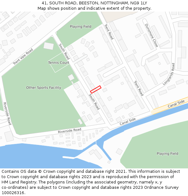 41, SOUTH ROAD, BEESTON, NOTTINGHAM, NG9 1LY: Location map and indicative extent of plot