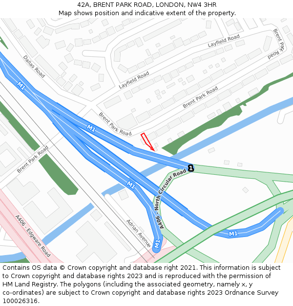 42A, BRENT PARK ROAD, LONDON, NW4 3HR: Location map and indicative extent of plot
