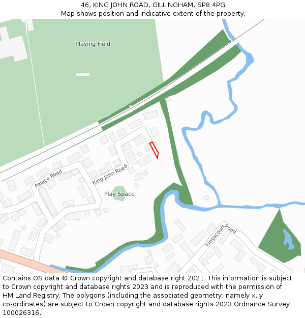 46, KING JOHN ROAD, GILLINGHAM, SP8 4PG: Location map and indicative extent of plot