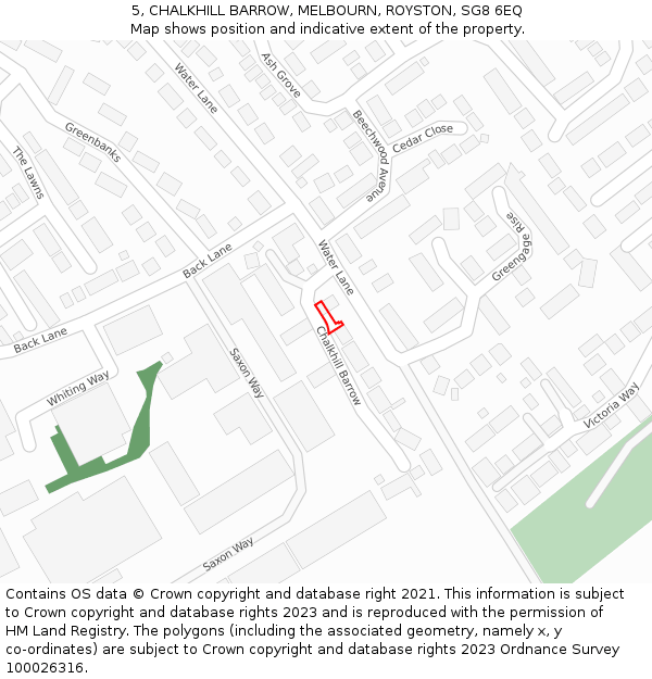 5, CHALKHILL BARROW, MELBOURN, ROYSTON, SG8 6EQ: Location map and indicative extent of plot