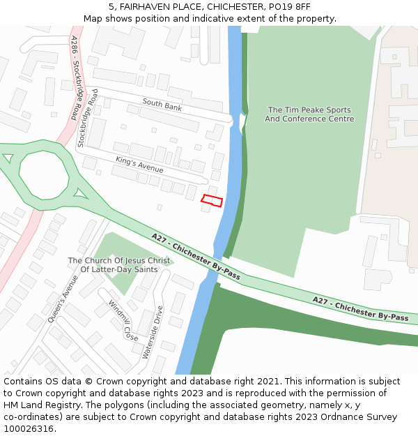 5, FAIRHAVEN PLACE, CHICHESTER, PO19 8FF: Location map and indicative extent of plot