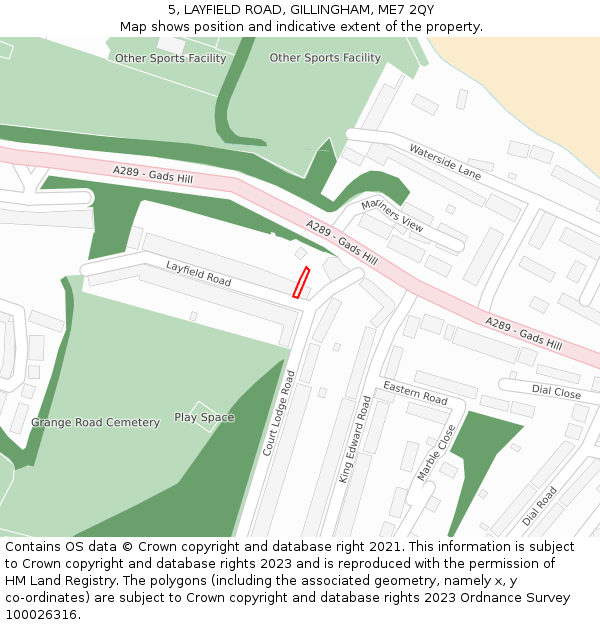 5, LAYFIELD ROAD, GILLINGHAM, ME7 2QY: Location map and indicative extent of plot