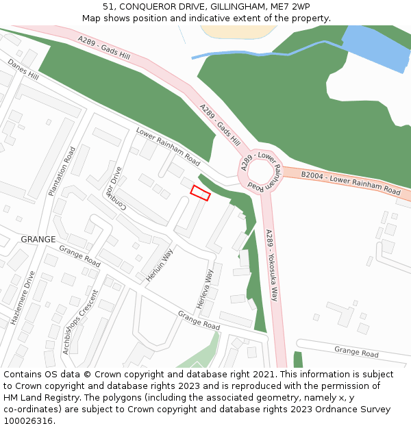51, CONQUEROR DRIVE, GILLINGHAM, ME7 2WP: Location map and indicative extent of plot