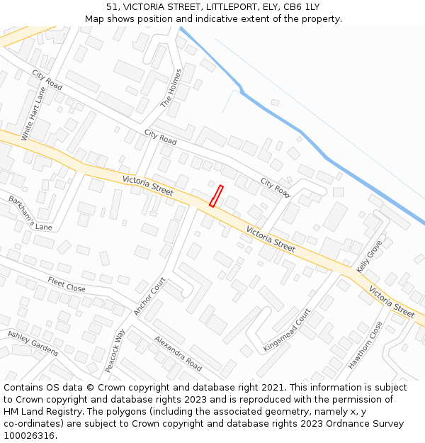 51, VICTORIA STREET, LITTLEPORT, ELY, CB6 1LY: Location map and indicative extent of plot