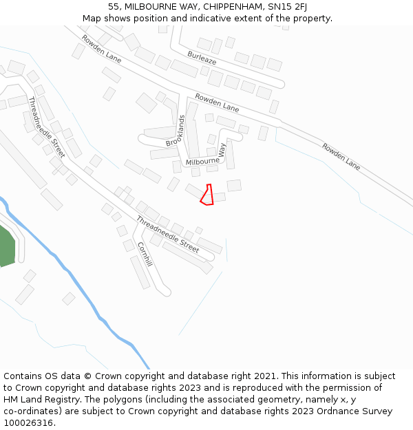 55, MILBOURNE WAY, CHIPPENHAM, SN15 2FJ: Location map and indicative extent of plot