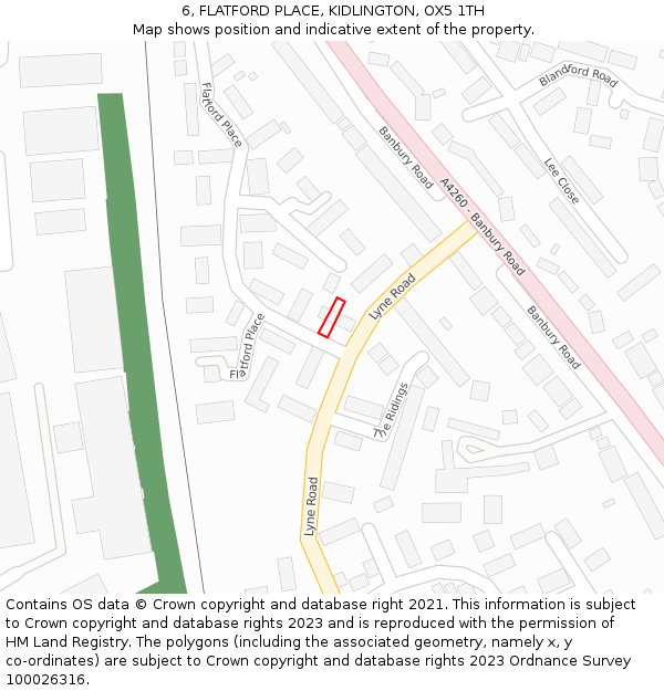 6, FLATFORD PLACE, KIDLINGTON, OX5 1TH: Location map and indicative extent of plot