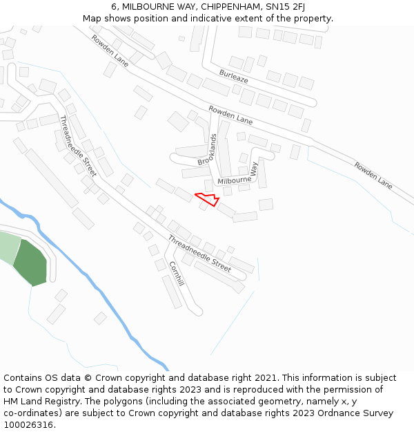 6, MILBOURNE WAY, CHIPPENHAM, SN15 2FJ: Location map and indicative extent of plot