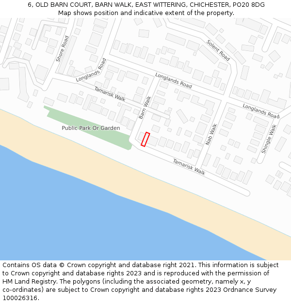 6, OLD BARN COURT, BARN WALK, EAST WITTERING, CHICHESTER, PO20 8DG: Location map and indicative extent of plot
