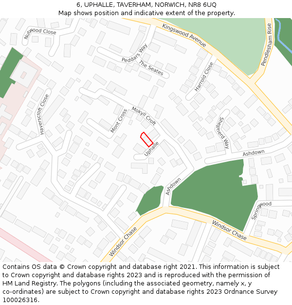 6, UPHALLE, TAVERHAM, NORWICH, NR8 6UQ: Location map and indicative extent of plot