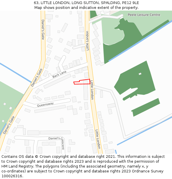 63, LITTLE LONDON, LONG SUTTON, SPALDING, PE12 9LE: Location map and indicative extent of plot