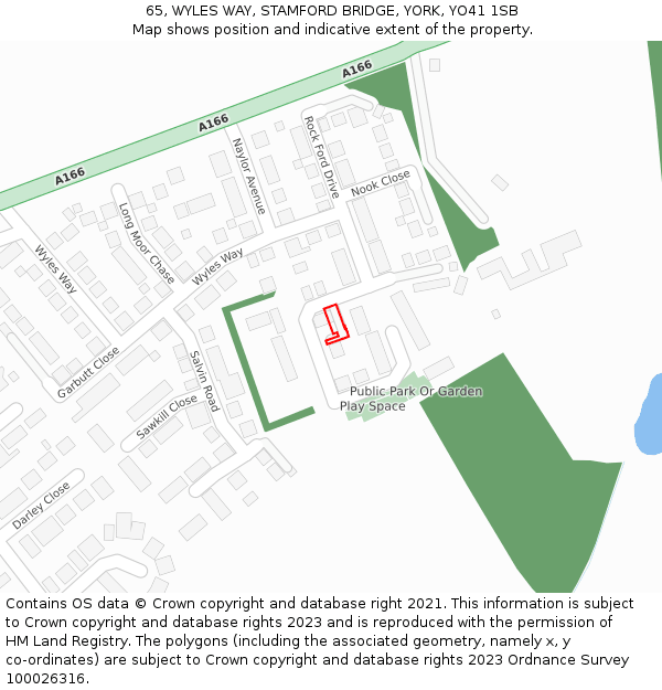 65, WYLES WAY, STAMFORD BRIDGE, YORK, YO41 1SB: Location map and indicative extent of plot