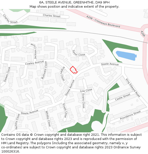 6A, STEELE AVENUE, GREENHITHE, DA9 9PH: Location map and indicative extent of plot