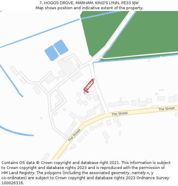 7, HOGGS DROVE, MARHAM, KING'S LYNN, PE33 9JW: Location map and indicative extent of plot