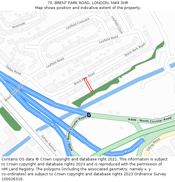 70, BRENT PARK ROAD, LONDON, NW4 3HR: Location map and indicative extent of plot