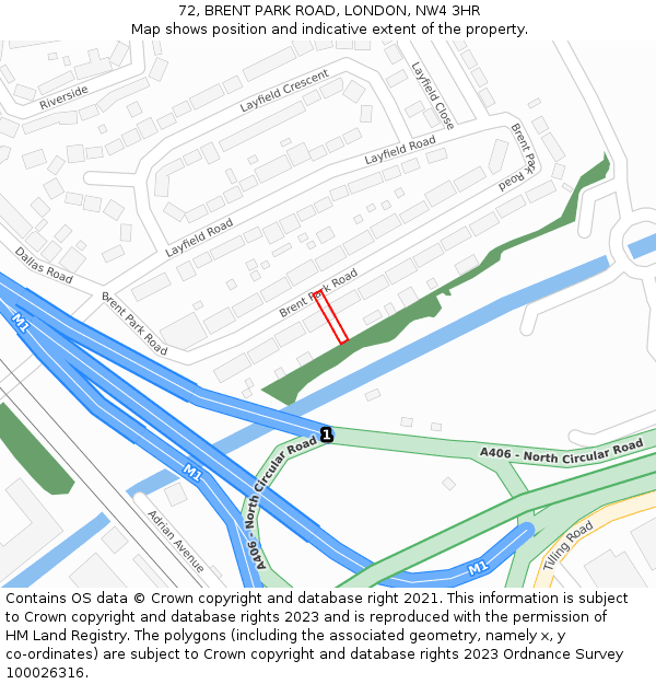 72, BRENT PARK ROAD, LONDON, NW4 3HR: Location map and indicative extent of plot