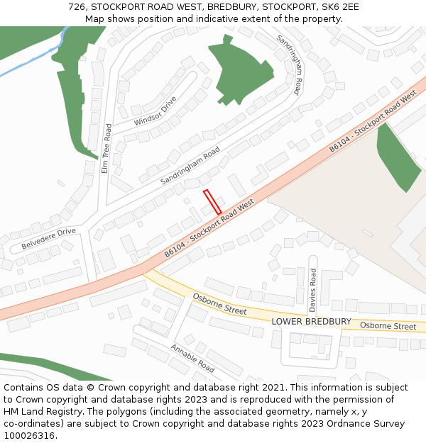726, STOCKPORT ROAD WEST, BREDBURY, STOCKPORT, SK6 2EE: Location map and indicative extent of plot