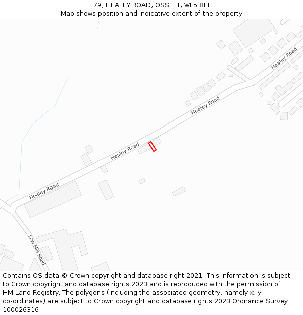 79, HEALEY ROAD, OSSETT, WF5 8LT: Location map and indicative extent of plot