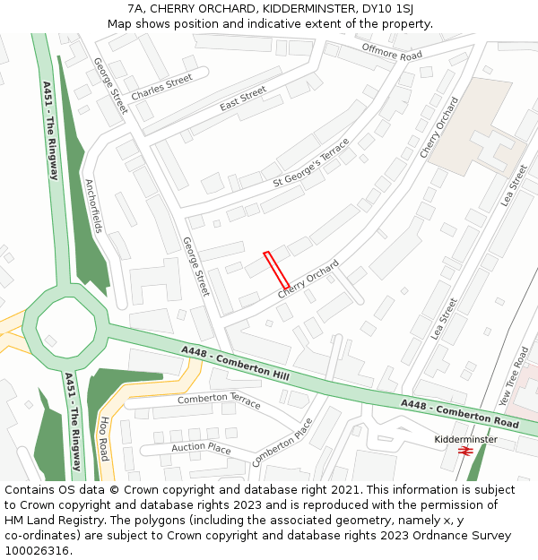 7A, CHERRY ORCHARD, KIDDERMINSTER, DY10 1SJ: Location map and indicative extent of plot