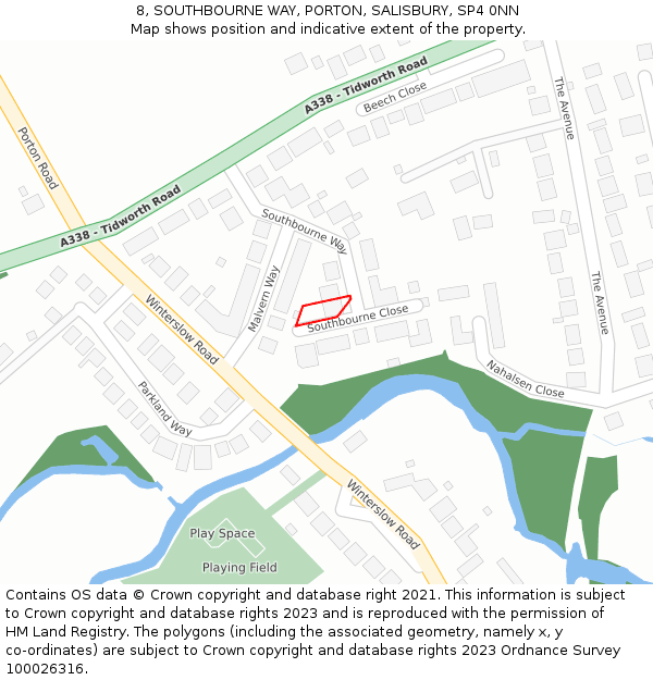 8, SOUTHBOURNE WAY, PORTON, SALISBURY, SP4 0NN: Location map and indicative extent of plot
