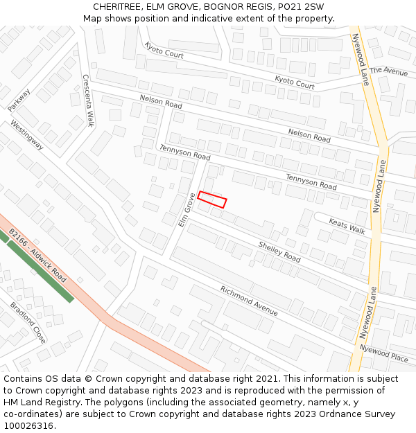 CHERITREE, ELM GROVE, BOGNOR REGIS, PO21 2SW: Location map and indicative extent of plot