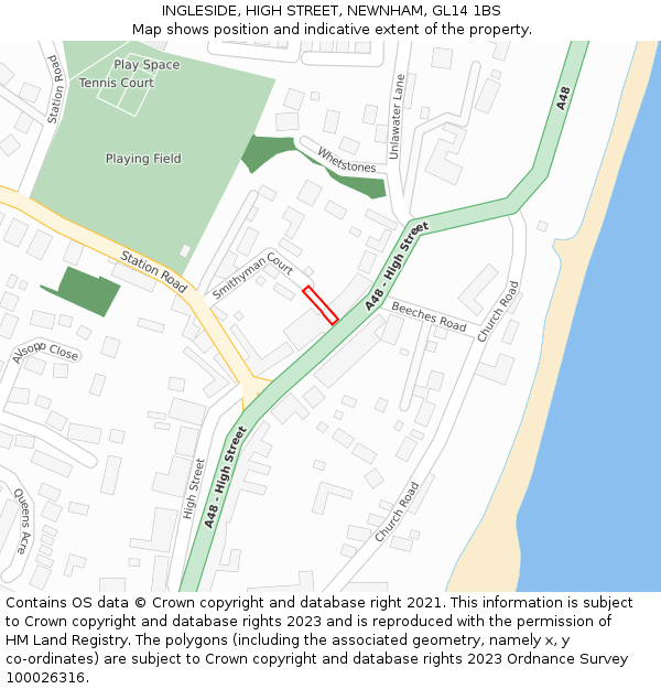 INGLESIDE, HIGH STREET, NEWNHAM, GL14 1BS: Location map and indicative extent of plot