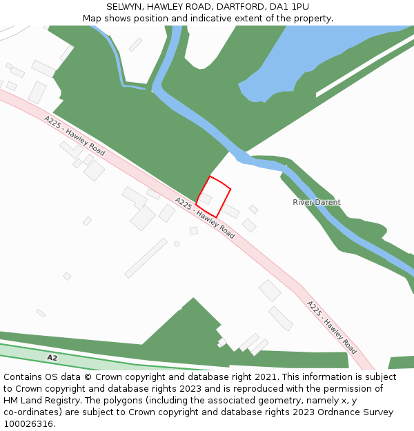 SELWYN, HAWLEY ROAD, DARTFORD, DA1 1PU: Location map and indicative extent of plot