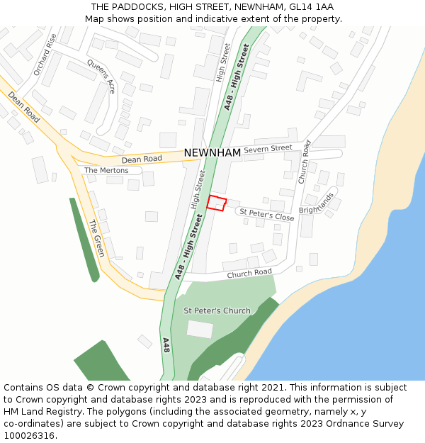 THE PADDOCKS, HIGH STREET, NEWNHAM, GL14 1AA: Location map and indicative extent of plot