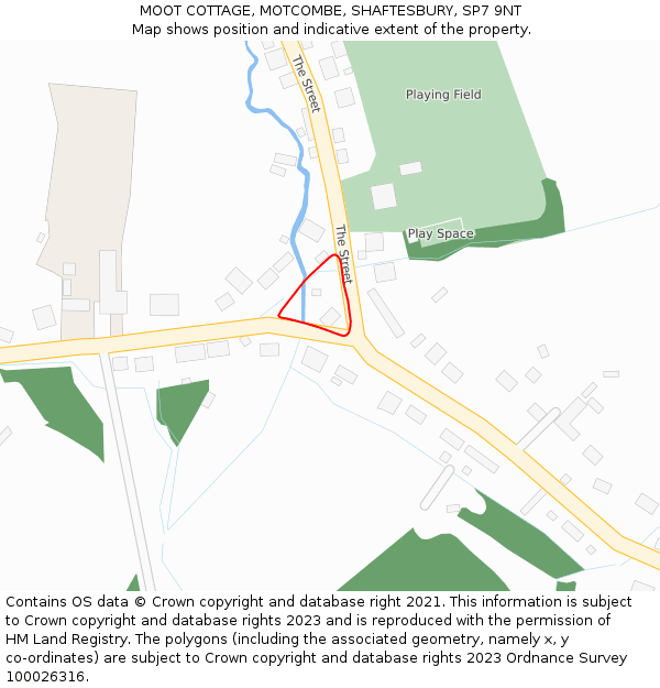 MOOT COTTAGE, MOTCOMBE, SHAFTESBURY, SP7 9NT: Location map and indicative extent of plot