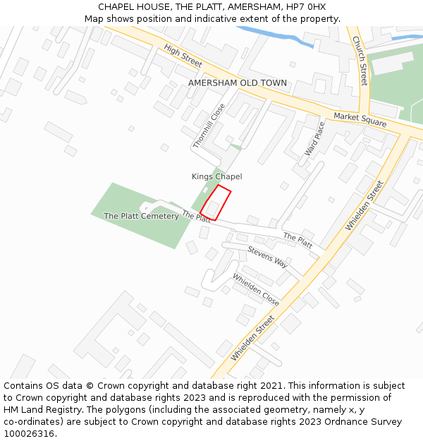 CHAPEL HOUSE, THE PLATT, AMERSHAM, HP7 0HX: Location map and indicative extent of plot