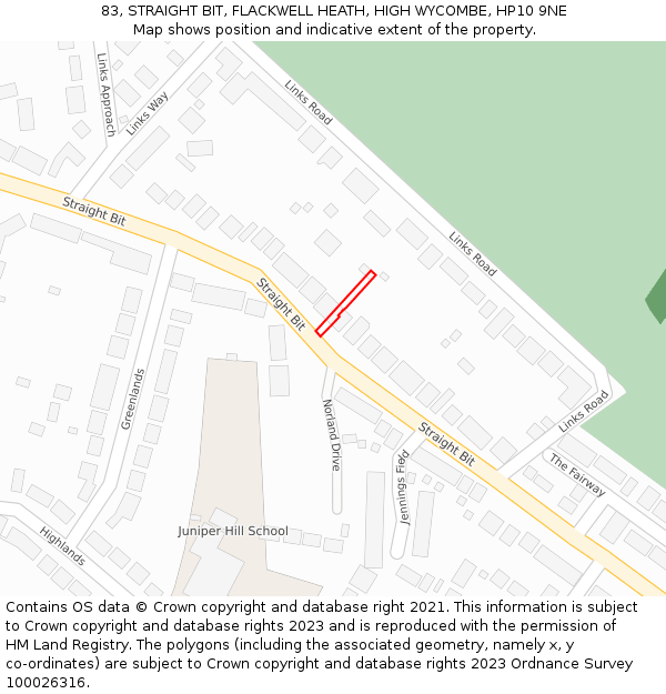 83, STRAIGHT BIT, FLACKWELL HEATH, HIGH WYCOMBE, HP10 9NE: Location map and indicative extent of plot