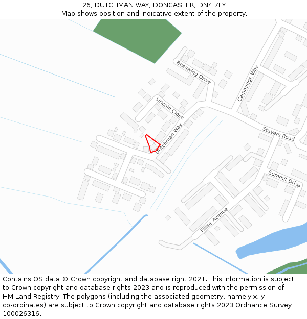 26, DUTCHMAN WAY, DONCASTER, DN4 7FY: Location map and indicative extent of plot