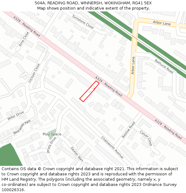 504A, READING ROAD, WINNERSH, WOKINGHAM, RG41 5EX: Location map and indicative extent of plot