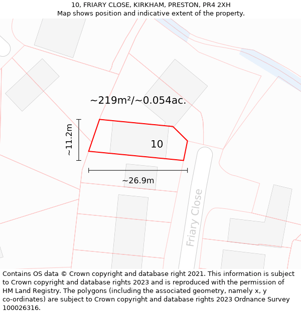 10, FRIARY CLOSE, KIRKHAM, PRESTON, PR4 2XH: Plot and title map